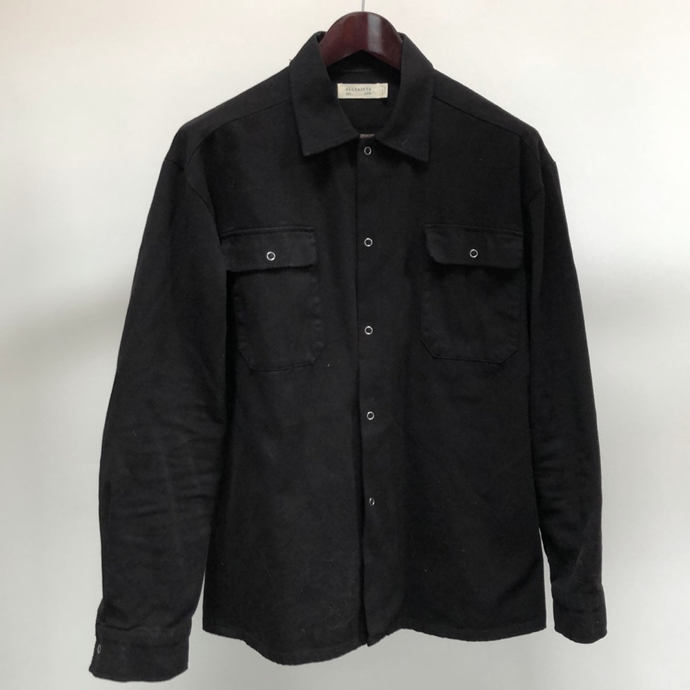 All Saints black shirt jacket with snap buttons